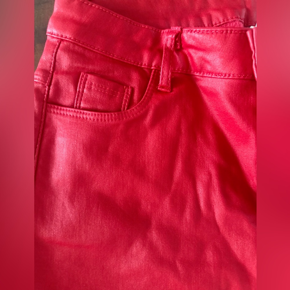 - Red faux leather pants size small - Picture 4 of 5
